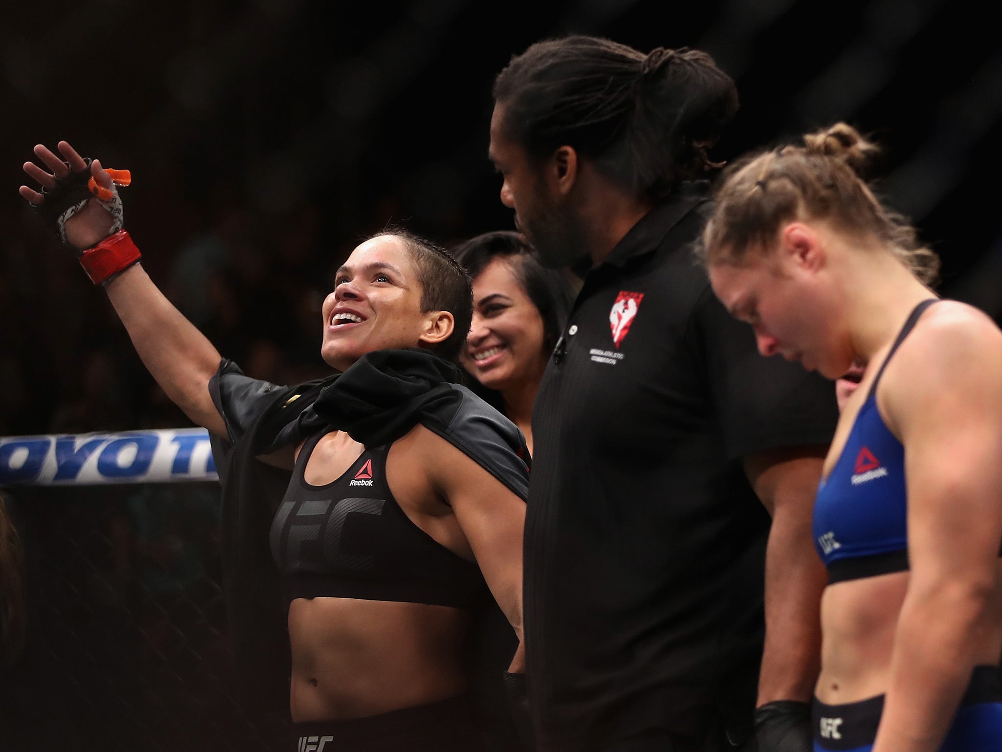 Amanda Nunes did not shy away from celebrating her victory over Ronda Rousey last December