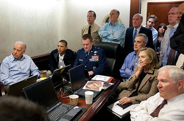 Members of Barack Obama's national security team in the Situation Room during the operation that killed Osama bin Laden