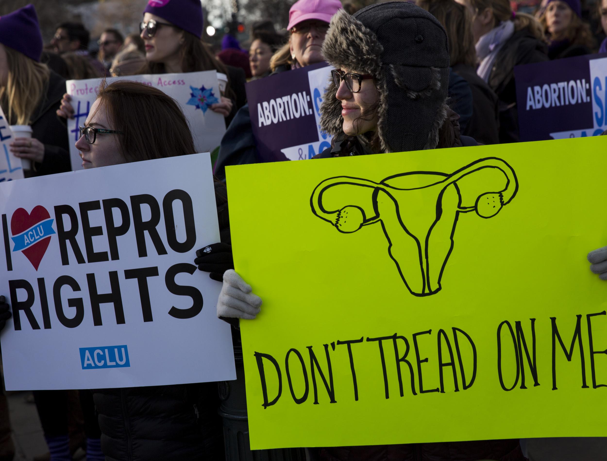 Pro-choice campaigners rally in defence of abortion rights