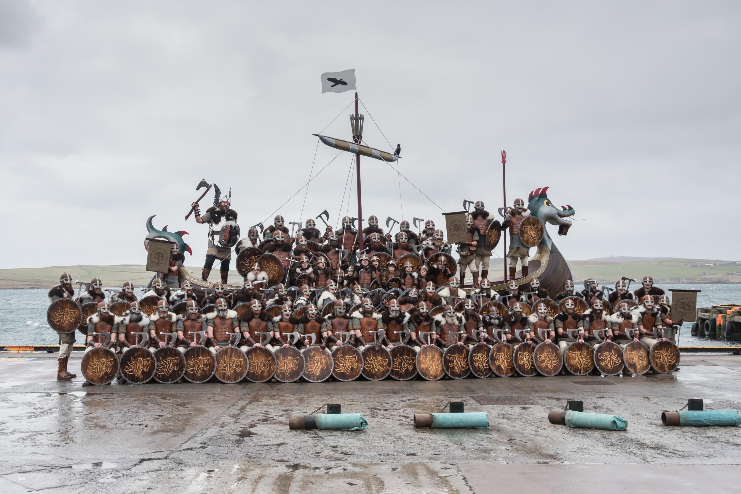 The Vikings of Shetland get into formation