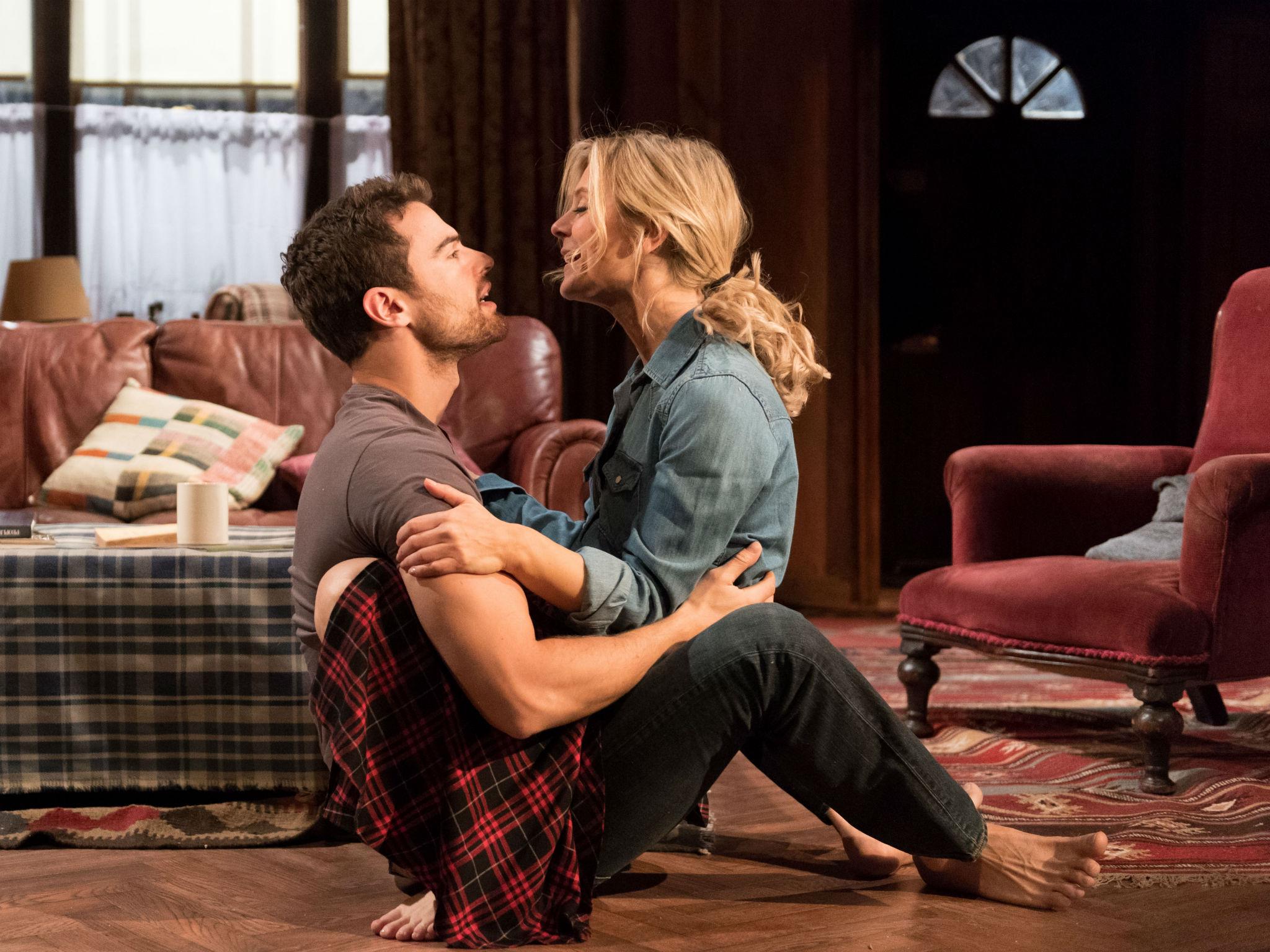 Emila Fox and Theo James in 'Sex with Strangers' at Hampstead Theatre