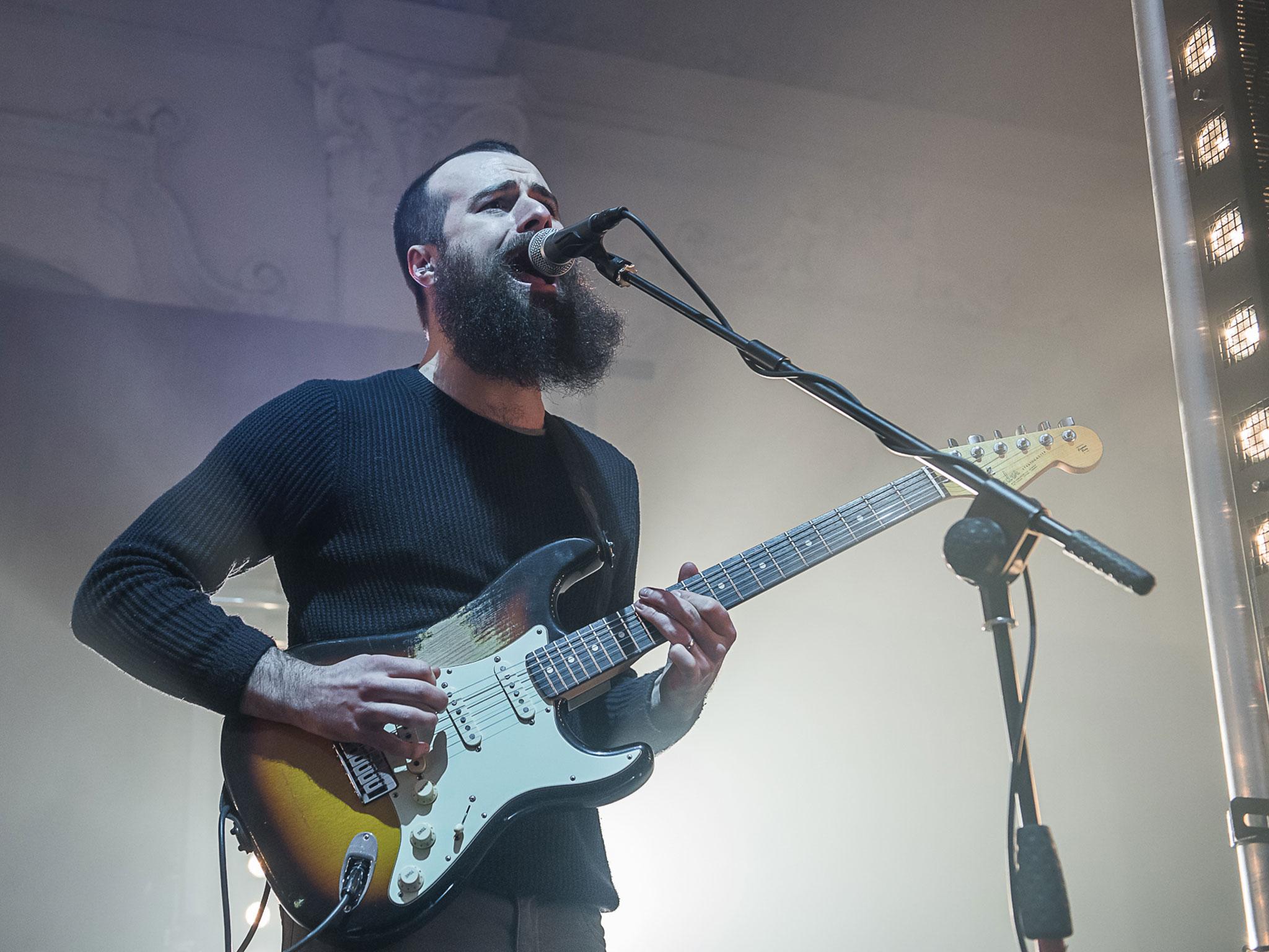 Andrew Groves of Arcane Roots performing on stage at Bush Hall, 2nd February 2017