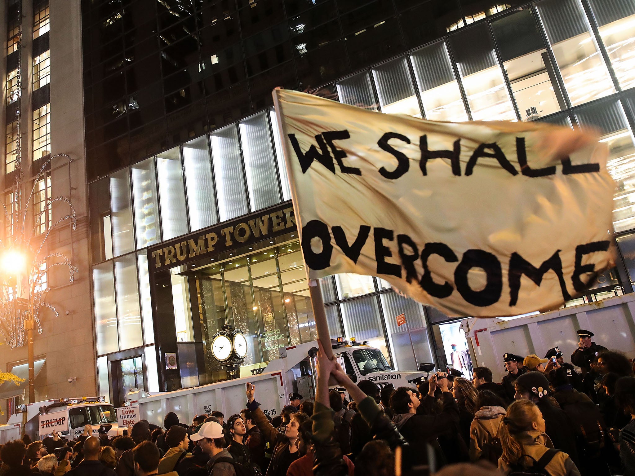 An earlier protest outside Trump Tower in Manhattan.