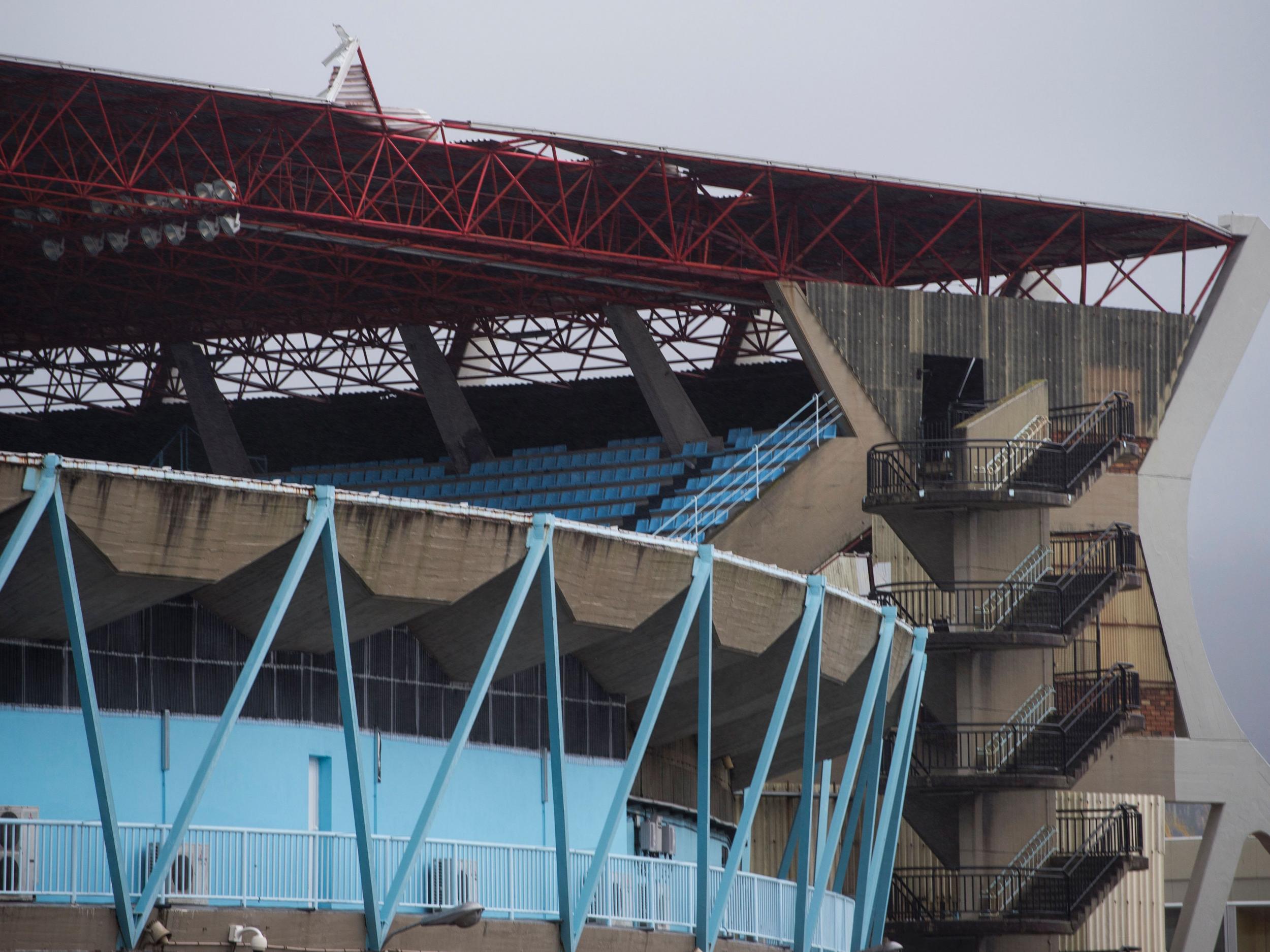 Windspeeds of 140 kilometres per hour dislodged pieces of the roof