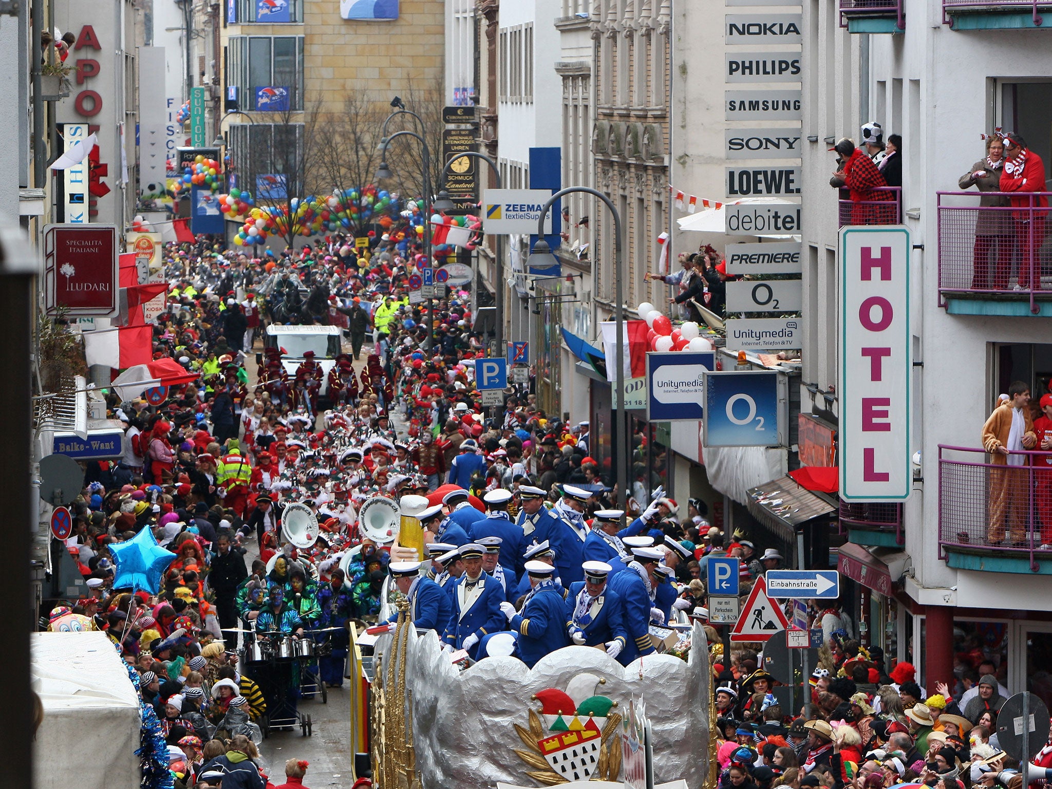 A 'Rose Monday' (Rosenmontag) carnival parade in Cologne