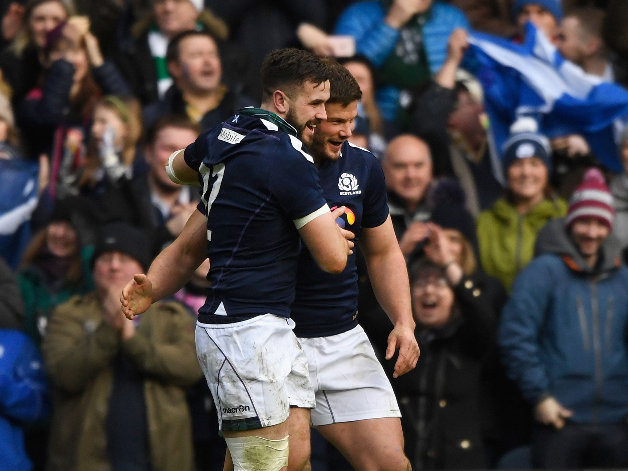 Dunbar celebrates after scoring for the home side