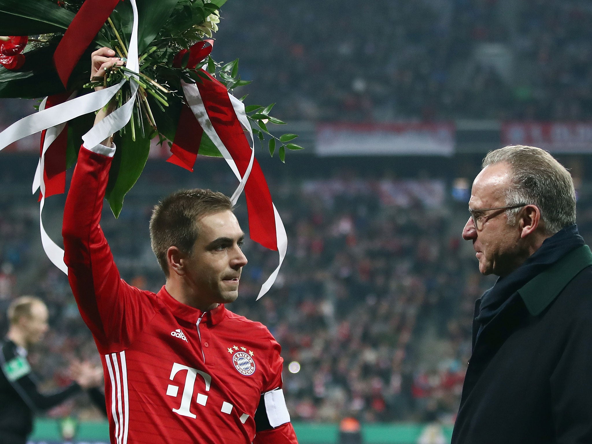 Lahm was honoured by Bayern Munich on Tuesday for making his 500th appearance