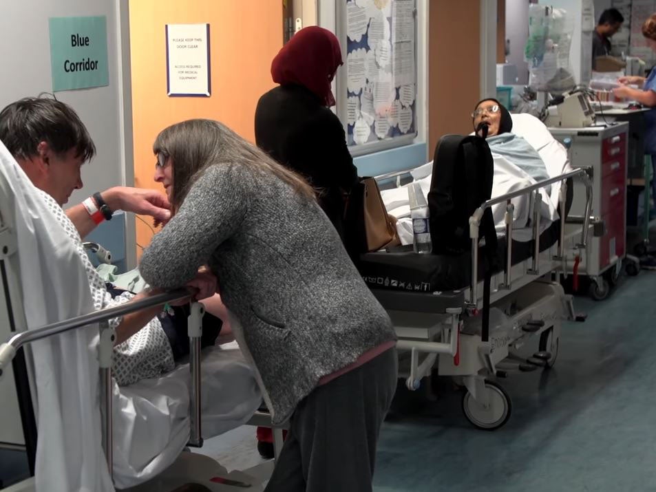 Patients in corridors at Royal Blackburn Hospital