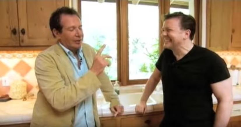 Gervais (right) interviewing his hero Garry Shandling was an excruciating watch