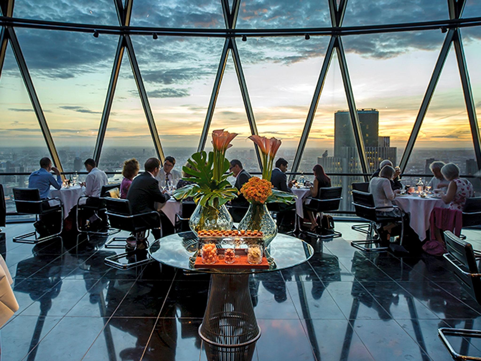 Occupying the top two floors of London’s Gherkin skyscraper, Searcys is slick, suave and sophisticated