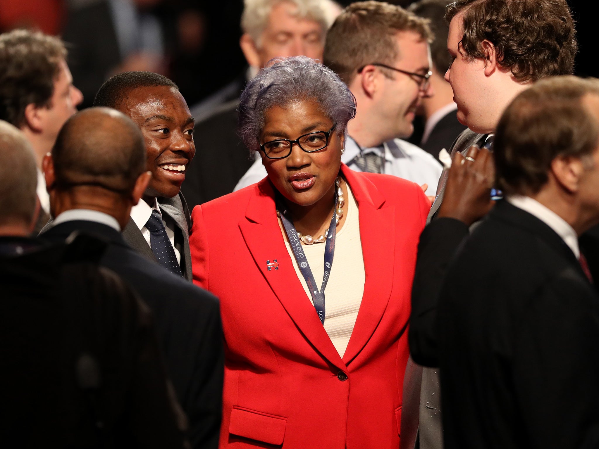 Former Democratic National Committee Chair Donna Brazile, centre