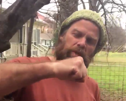 Thor Harris demonstrates 'how to punch a Nazi' in the video that caused his temporary suspension on Twitter