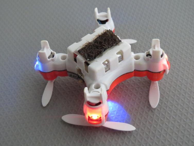 The hairs on the drones are engineered to ‘lift and stick’ pollen (Dr Eijiro Miyako)