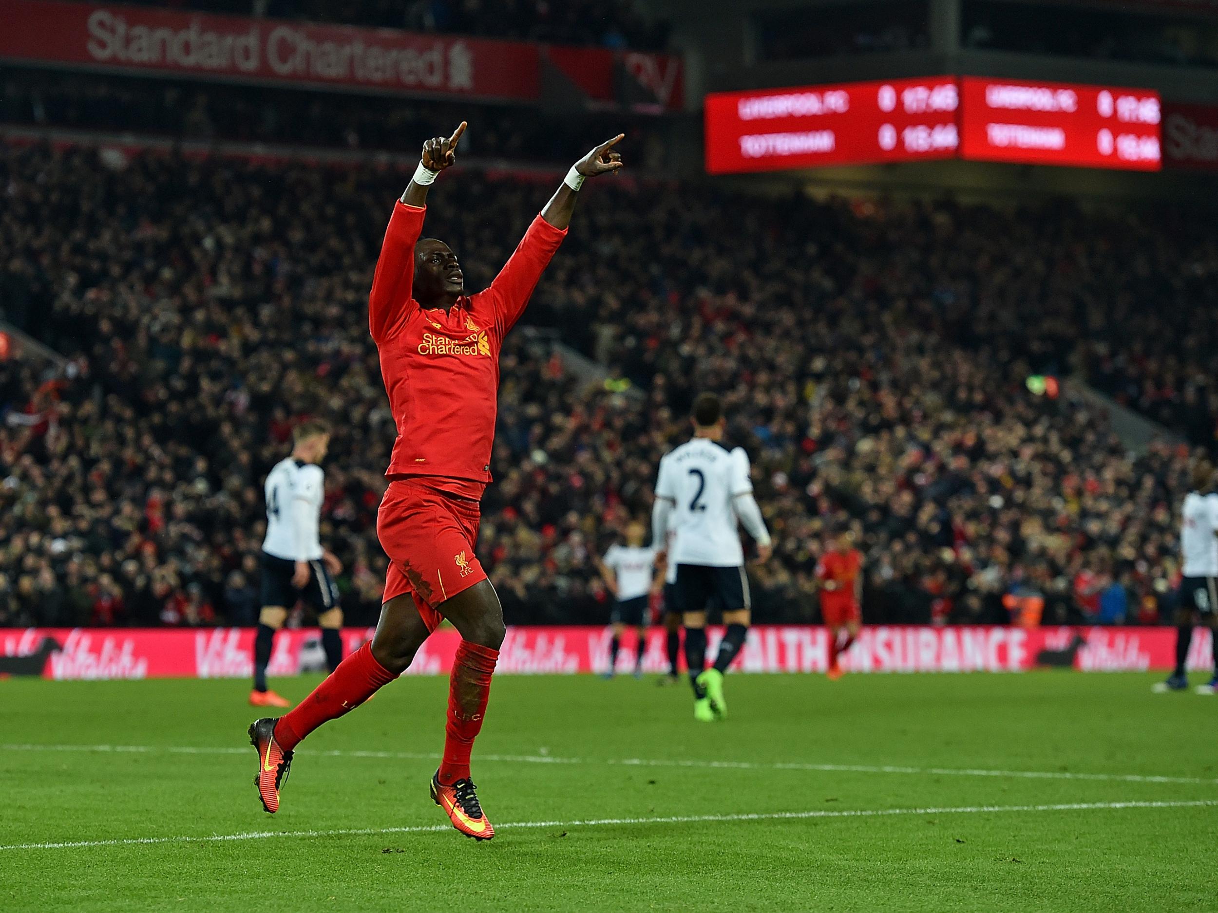 Against Spurs Mane scored his eighth and ninth league goals of the season