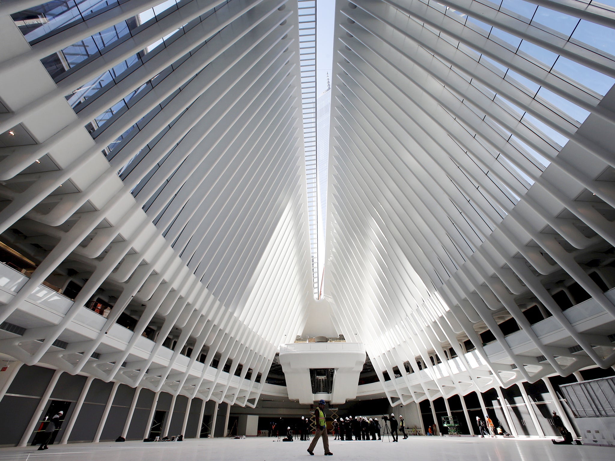 The interior of the Oculus structure of the World Trade Centre Transportation Hub