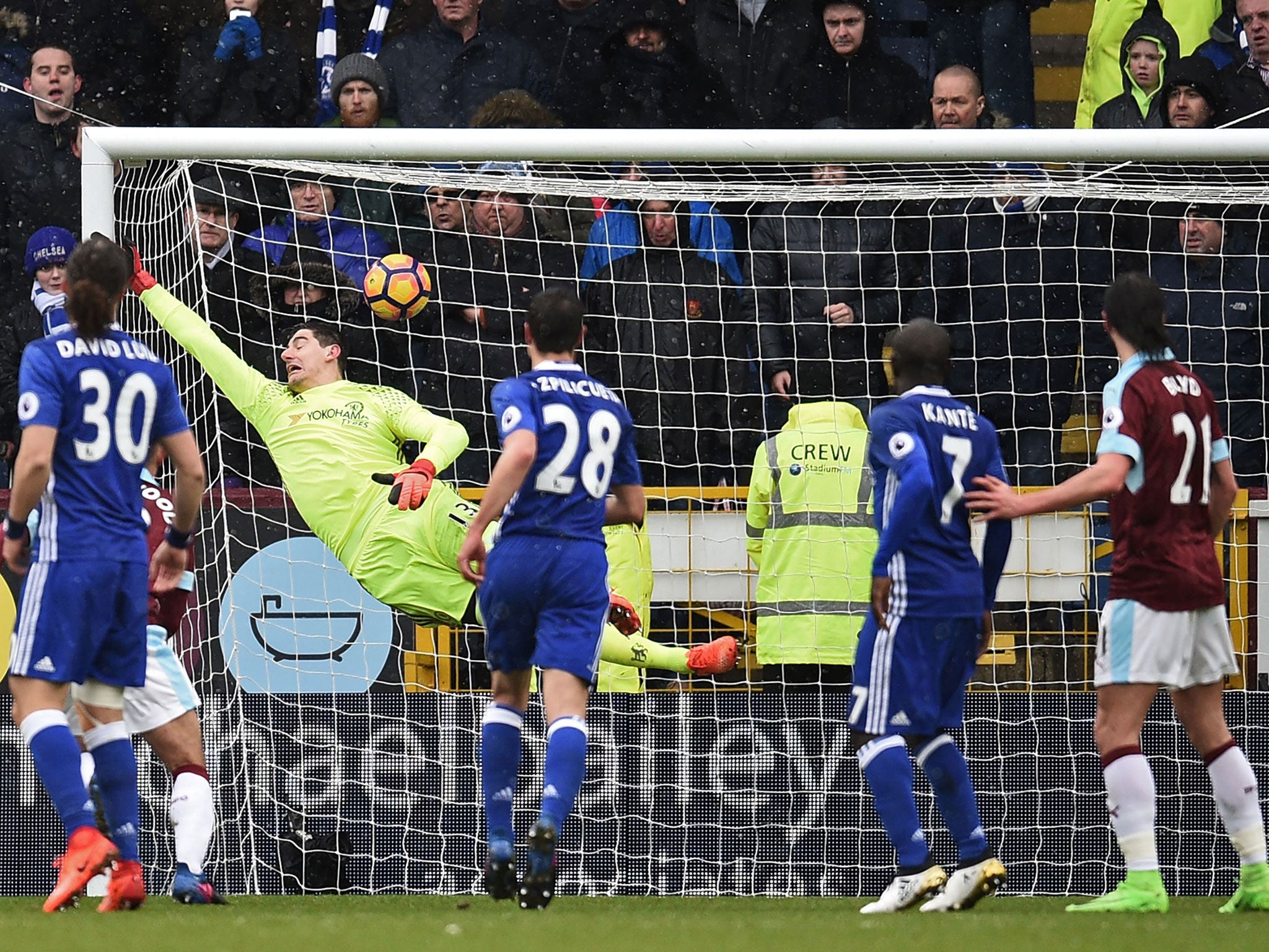 Brady picked out Courtois' top right corner to perfection