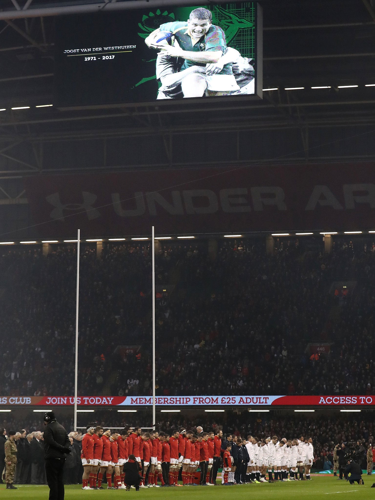 A minutes' silence was held in Cardiff before Wales vs England