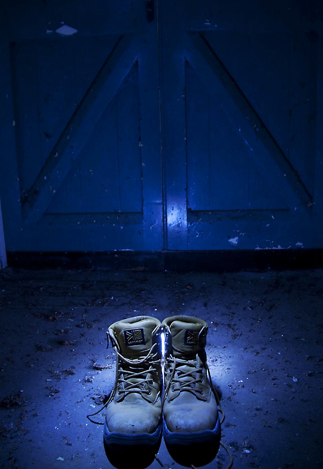 Battleworn: WWII army boots stumbled upon in an abandoned RAF base in Sopley, Hampshire