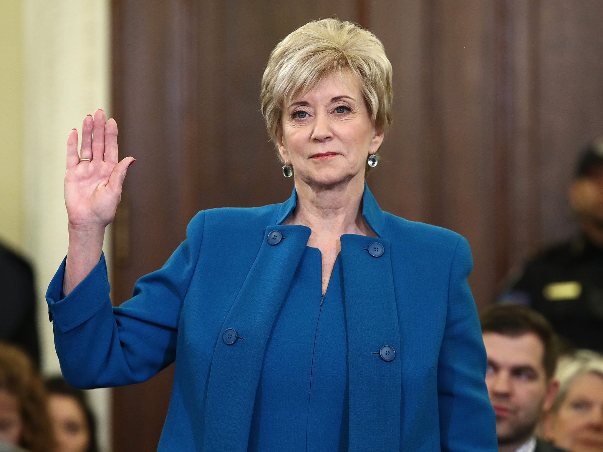 McMahon is sworn in prior to testimony before Senate Small Business and Entrepreneurship Committee