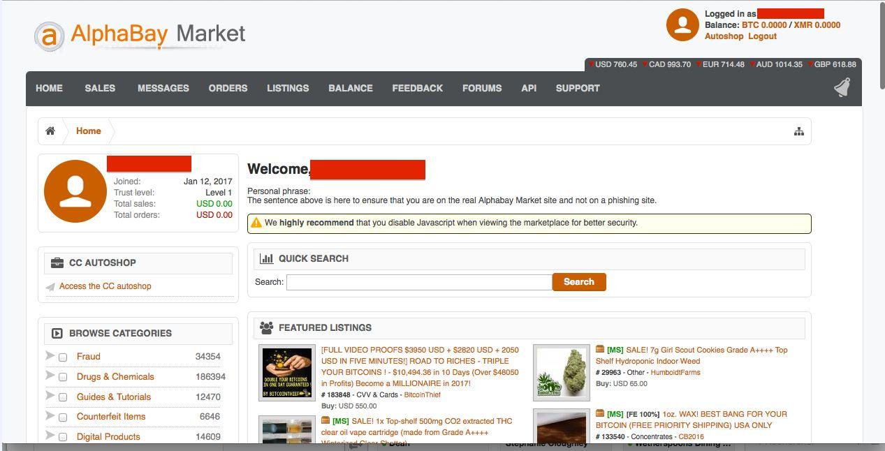 Alphabay Market operates as an "Ebay for drugs"