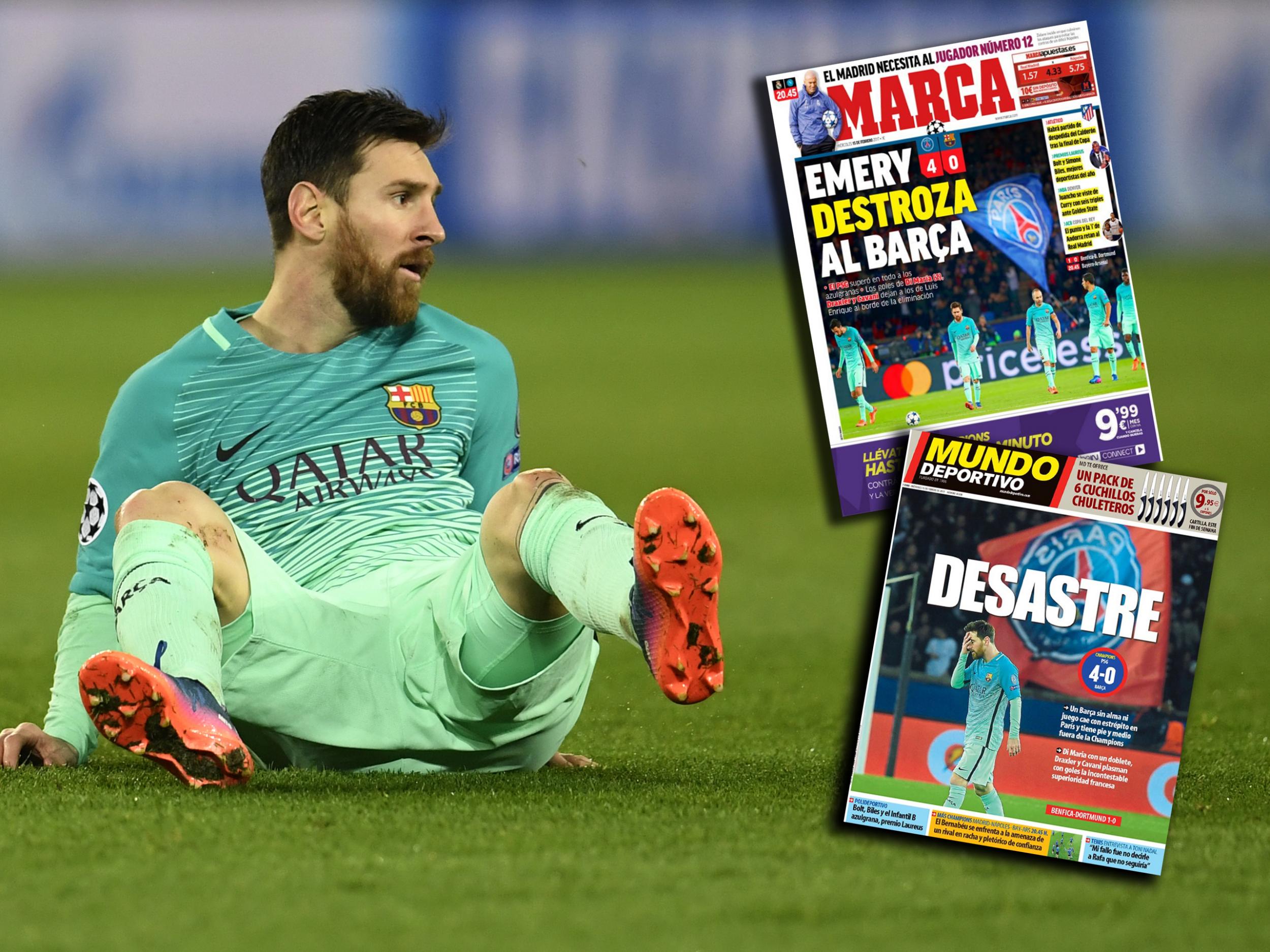 The Spanish press was quick to attack Messi's performance