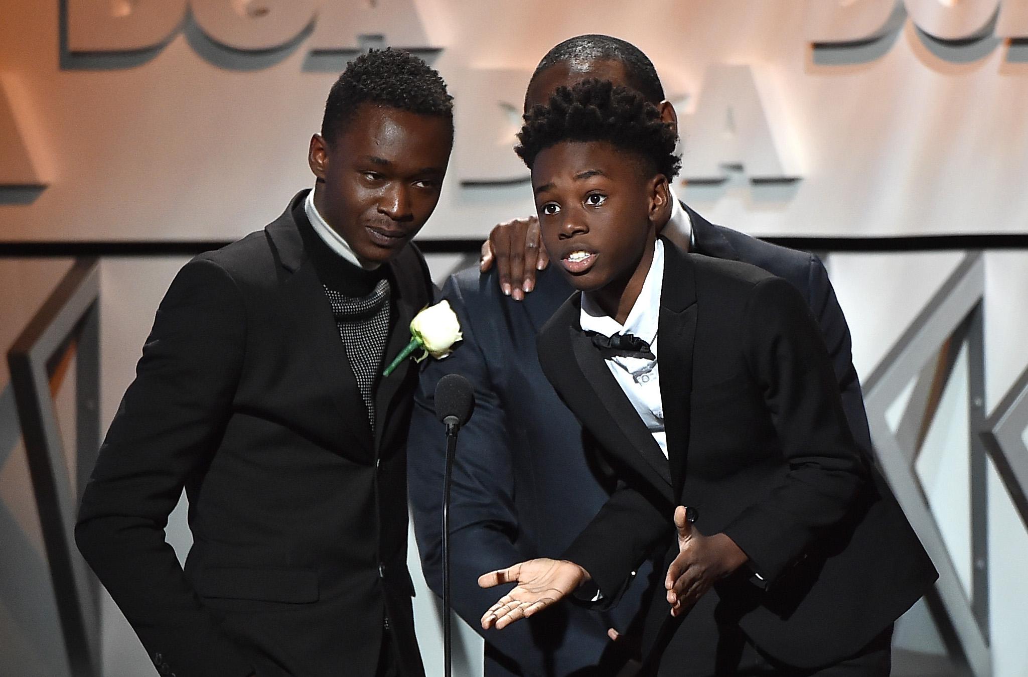 Trevante Rhodes, Ashton Sanders and Alex R. Hibbert at the 69th Annual Directors Guild of America Awards on February 4, 2017.