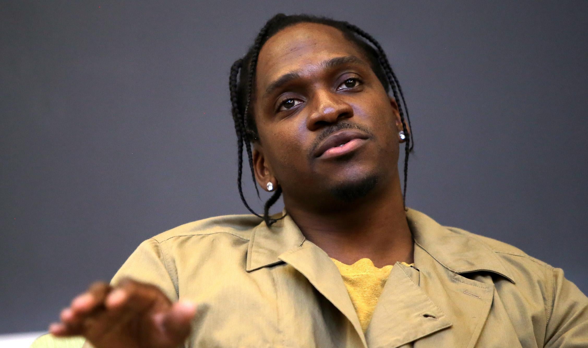 Pusha T speaks at Harvard University on March 31, 2016.