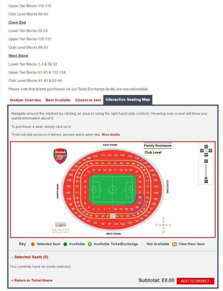 There were no tickets available when Bayern Munich vs Arsenal kicked off...