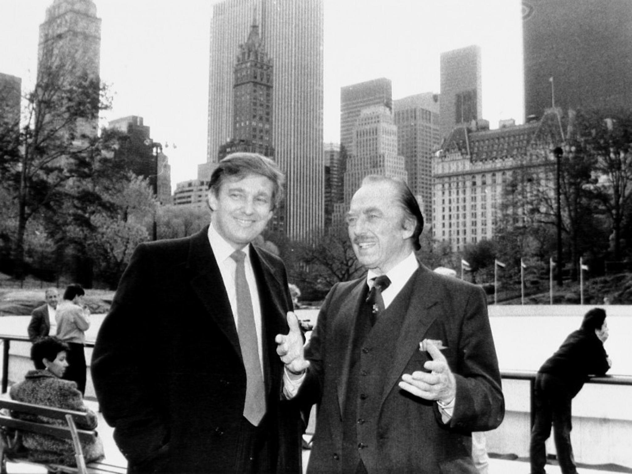 Donald Trump and his father, Fred, at the opening of Wollman Ice Rink in 1987