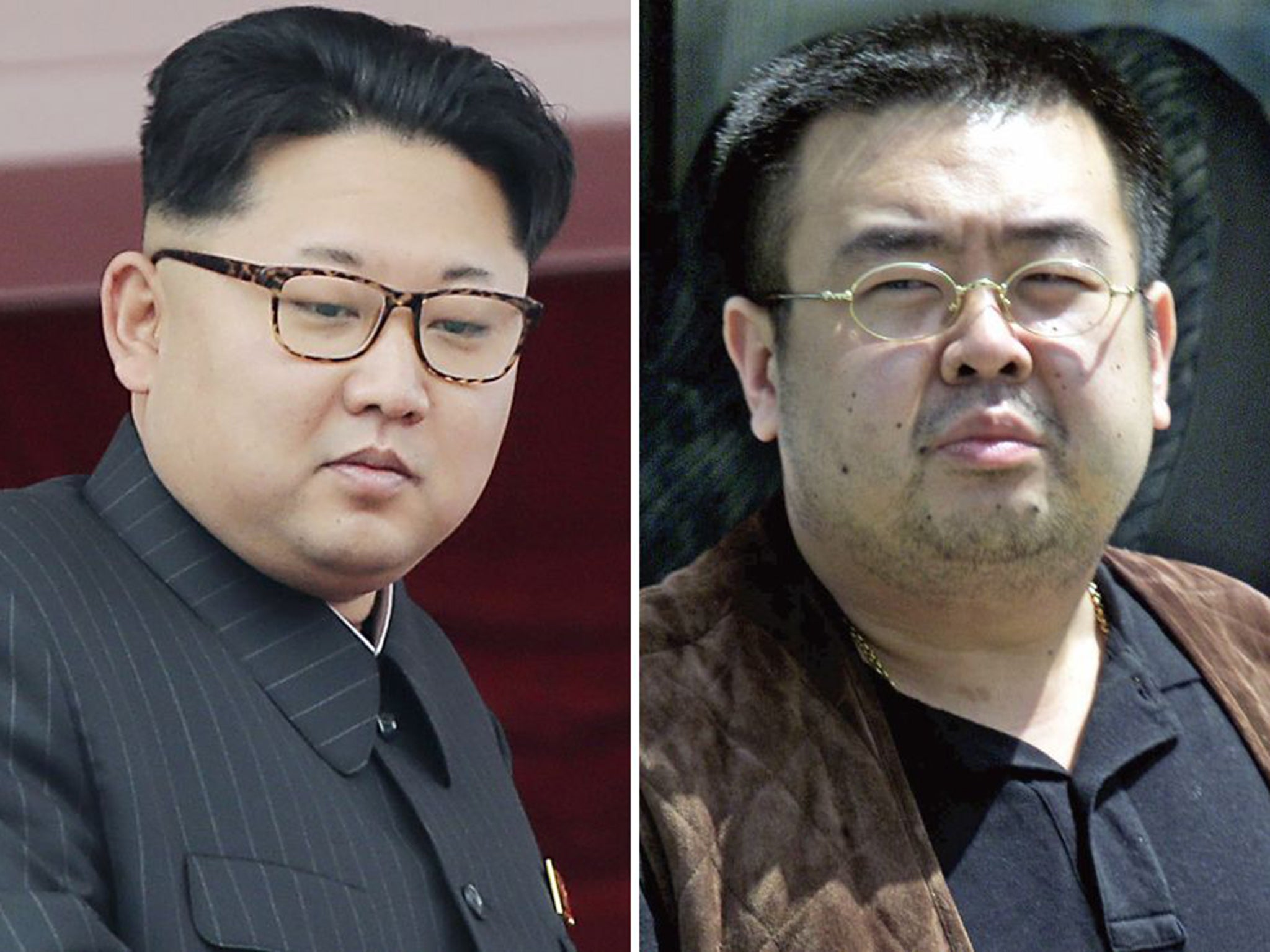 North Korean leader Kim Jong-Un, left, and his half-brother Kim Jong-Nam