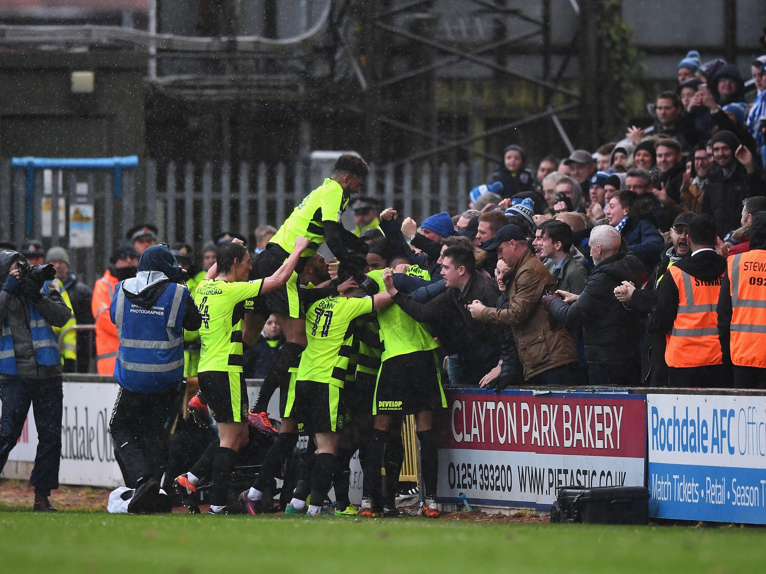 Huddersfield beat Rochdale 4-0 in the last round of the FA Cup