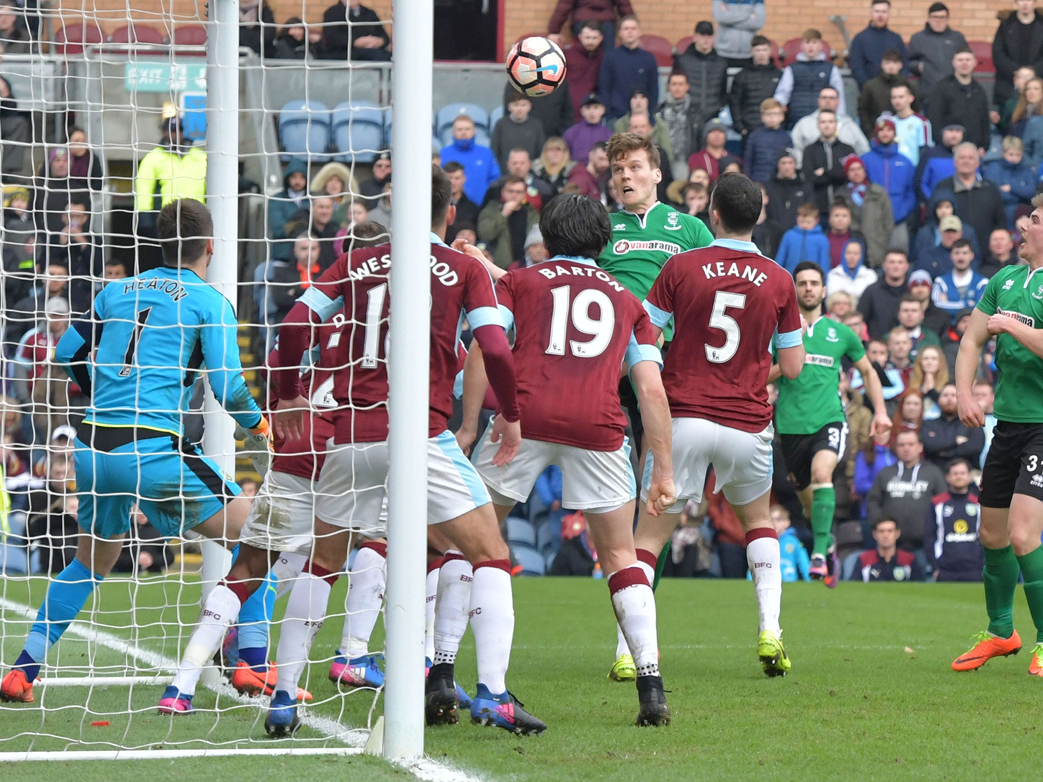 Raggett heads in from close range for the winner