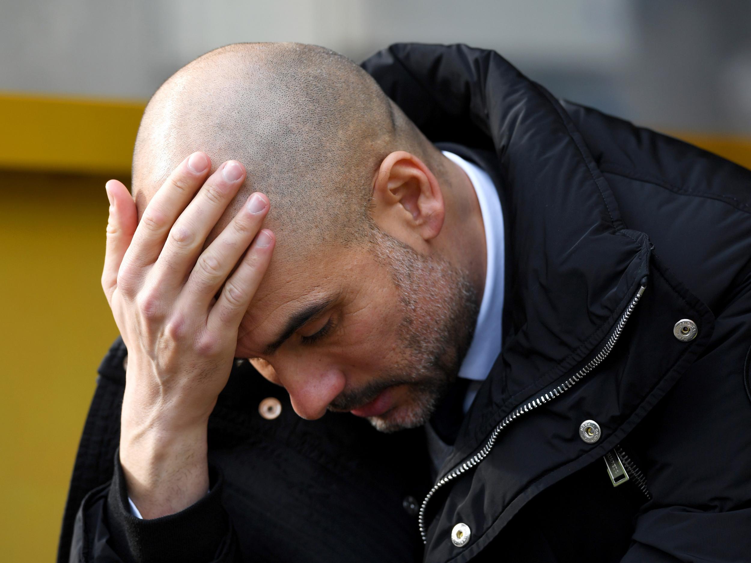 Guardiola wore a pained expression throughout much of the match