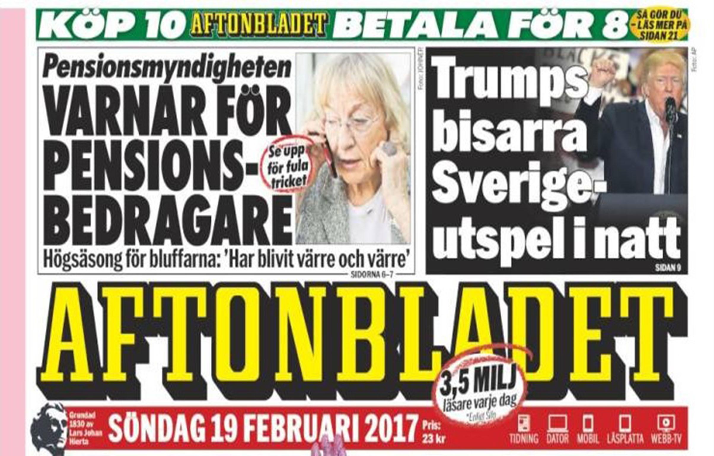 A newspaper claimed its article documented 'everything that happened in Sweden last night'