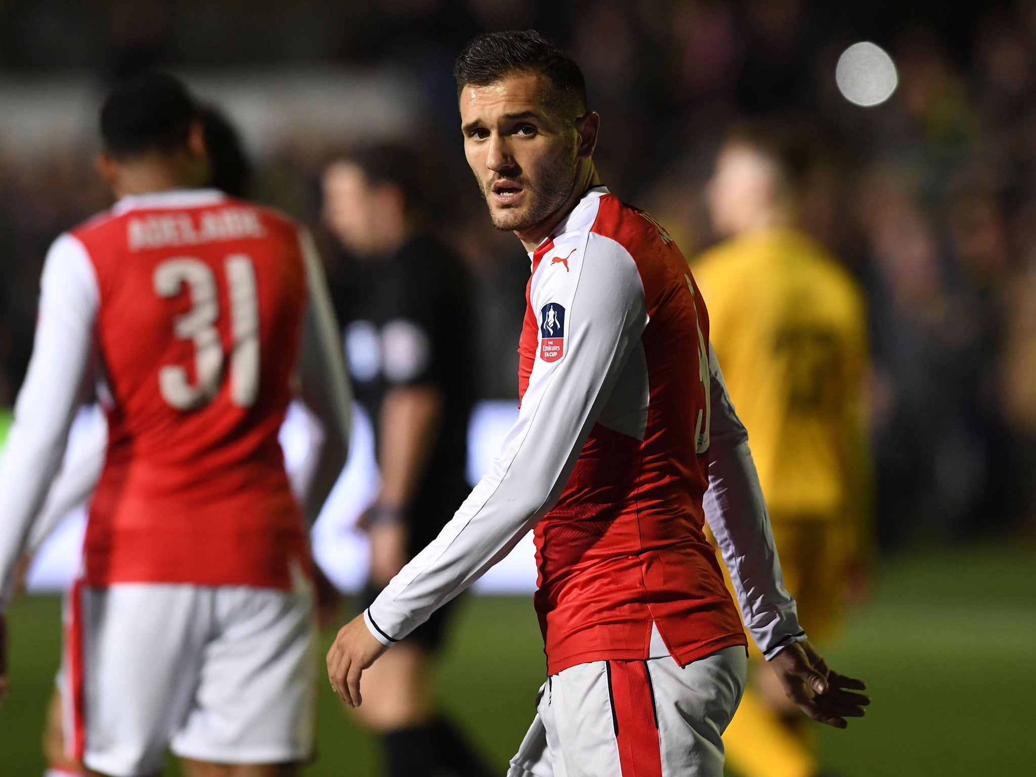 Perez opening the scoring for Arsenal against Sutton on Monday night