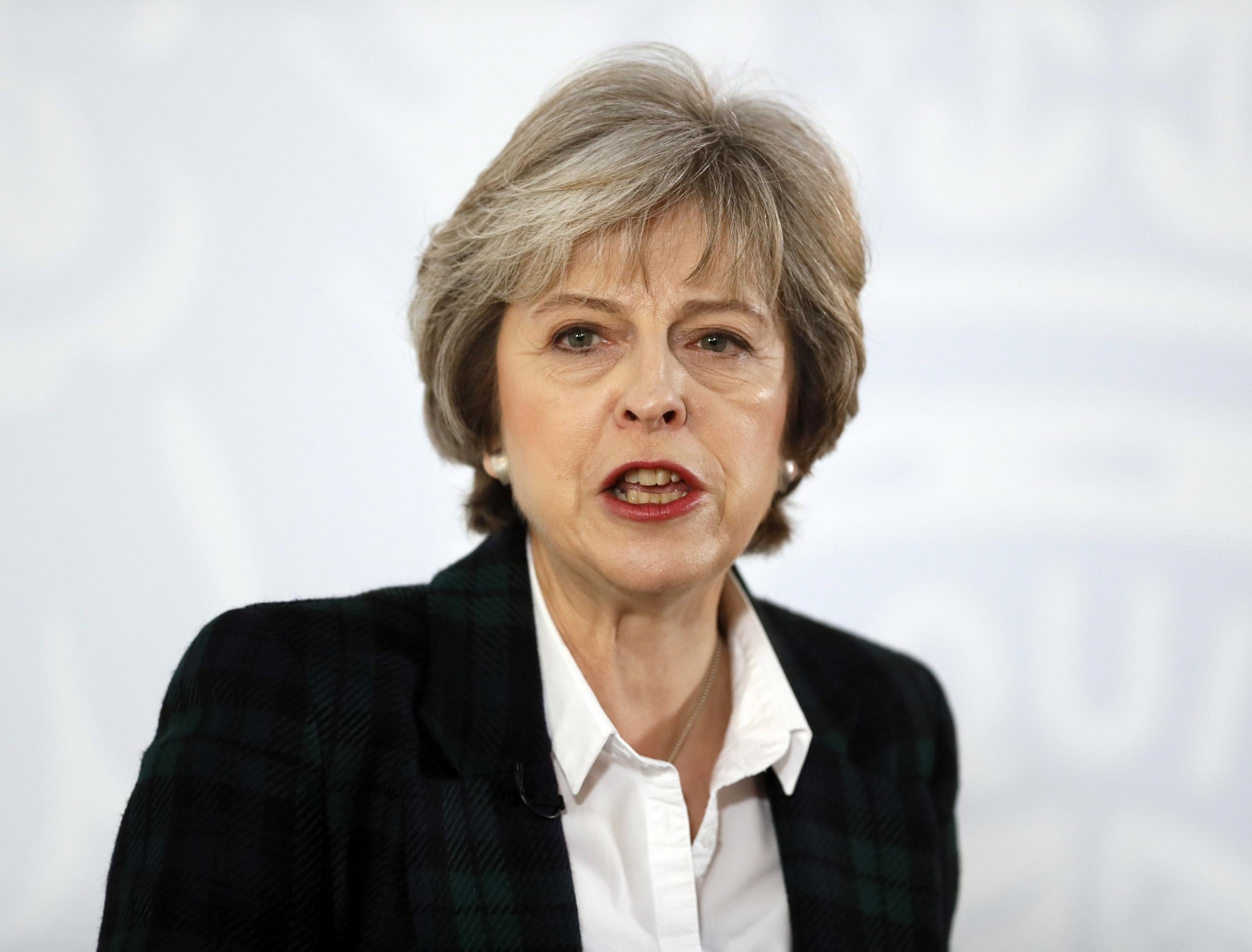 British Prime Minister Theresa May delivers her keynote speech on Brexit at Lancaster House on 17 January 2017