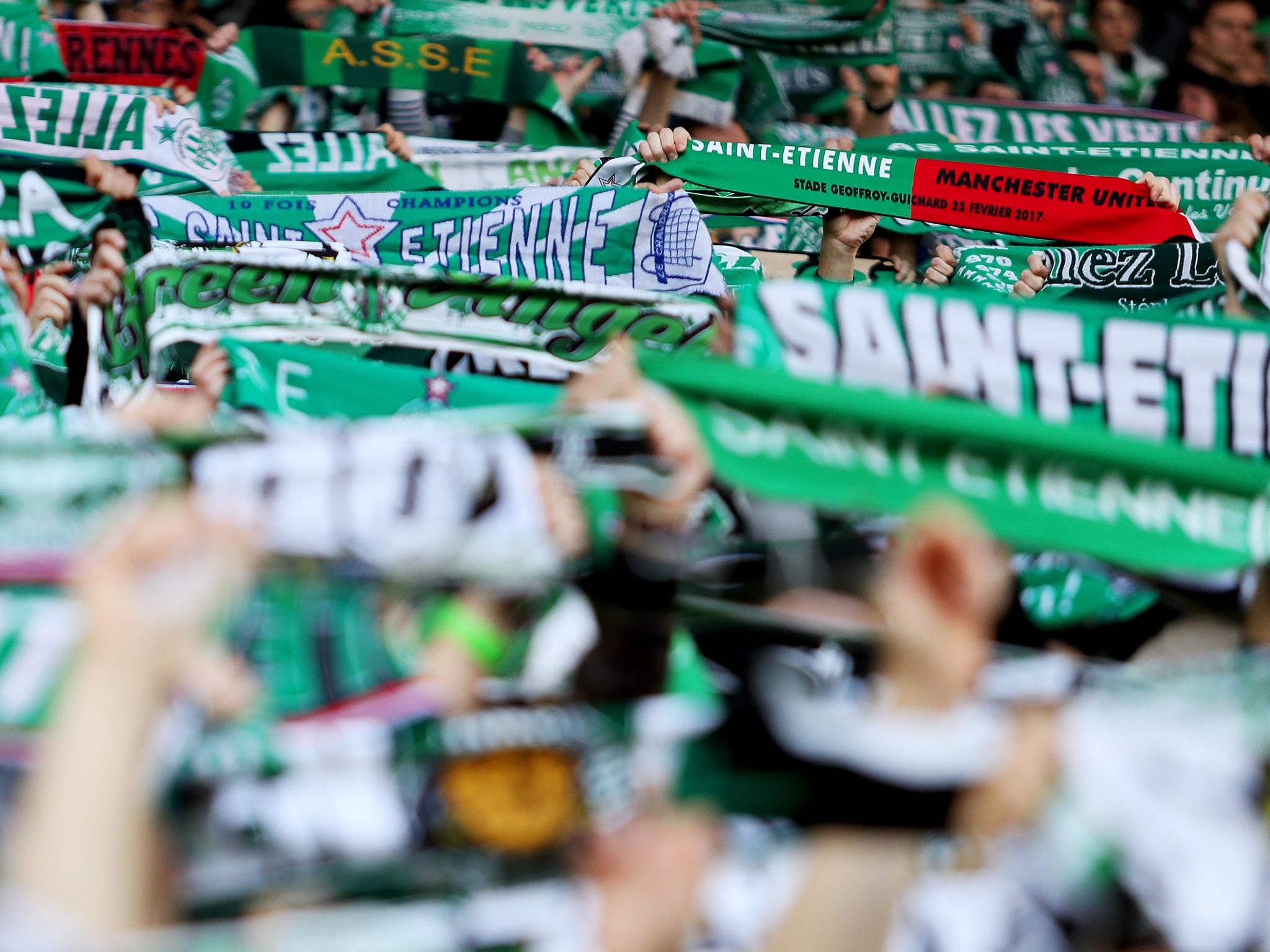 St Etienne's supporters make a din before kick-off