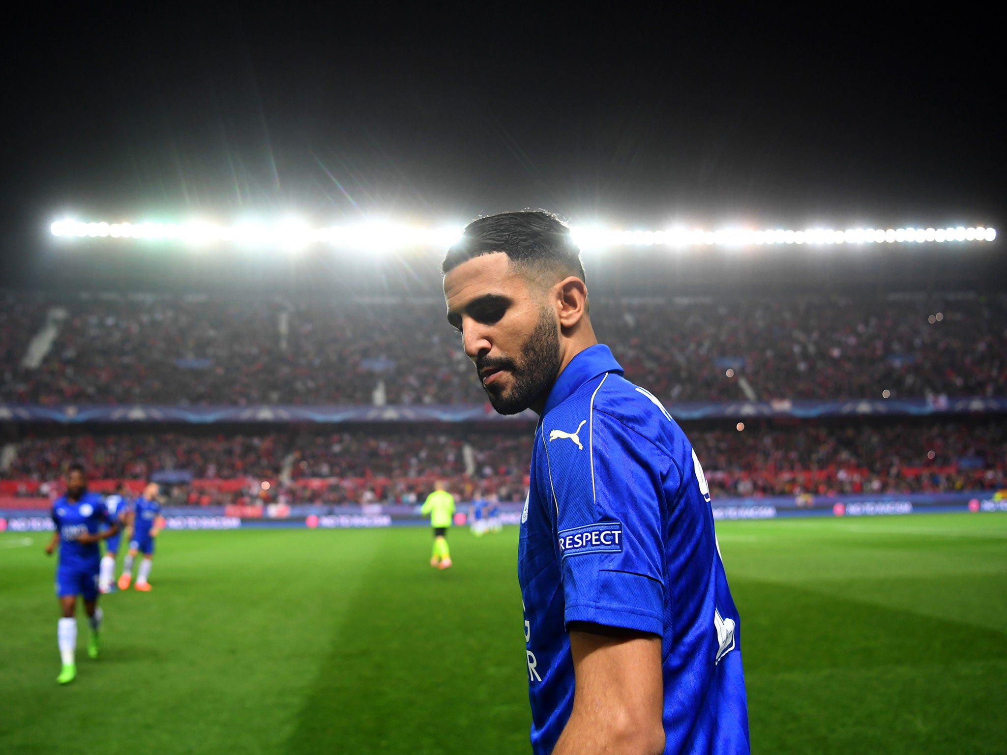 Riyad Mahrez prior to kick-off