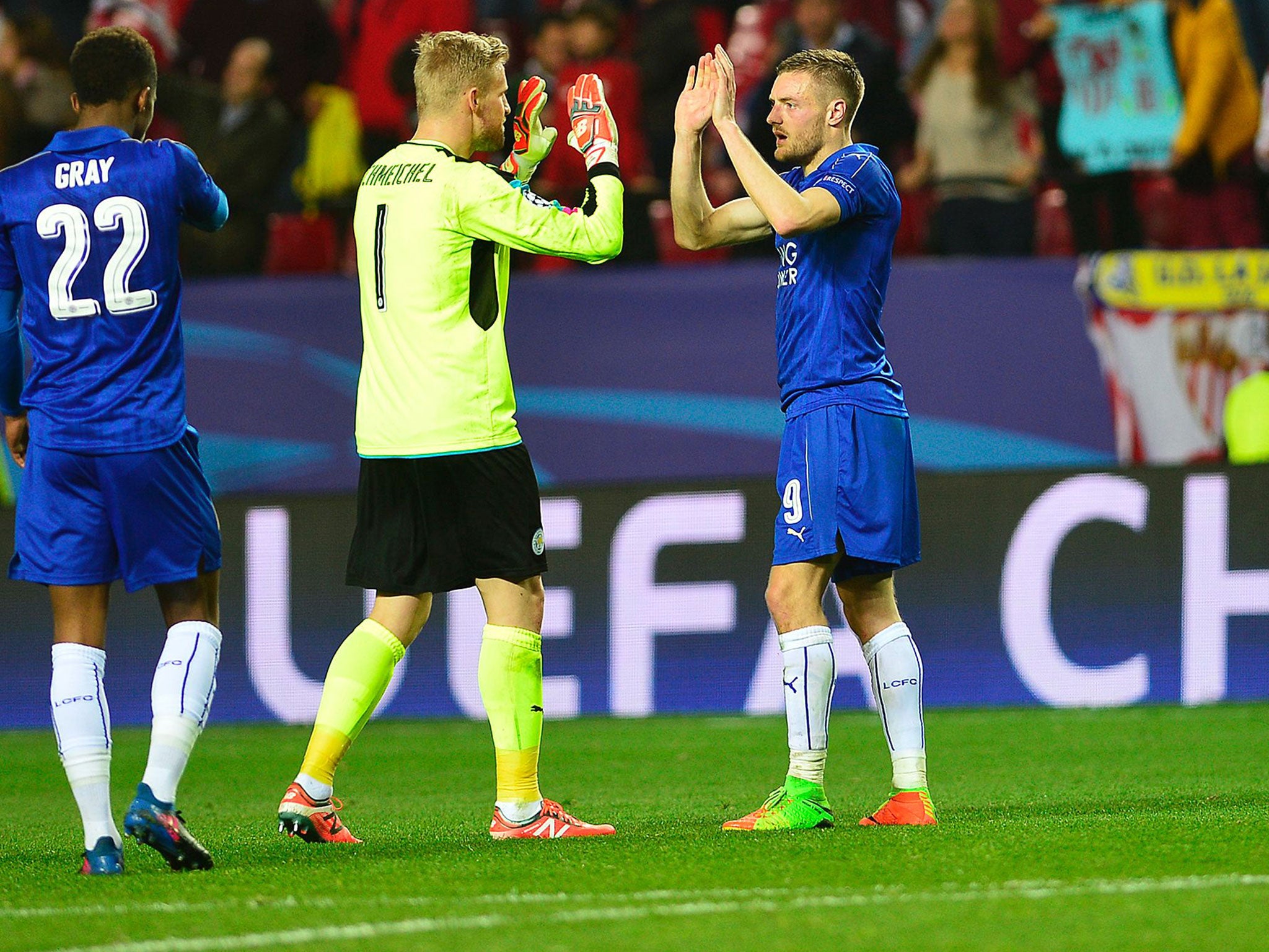 Schmeichel's Leicester teammates were grateful for his penalty save