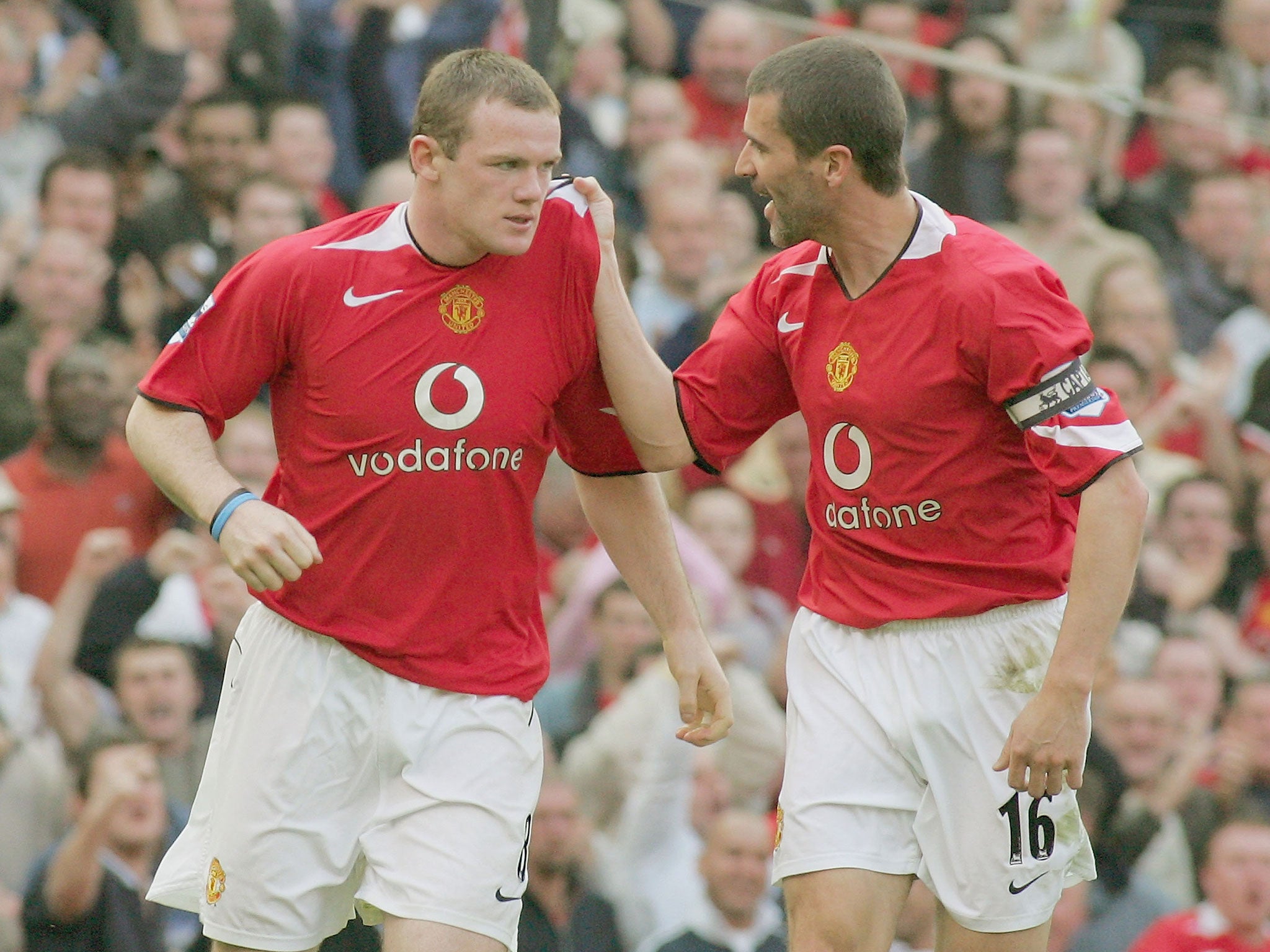 Keane captained Rooney during his early years at United