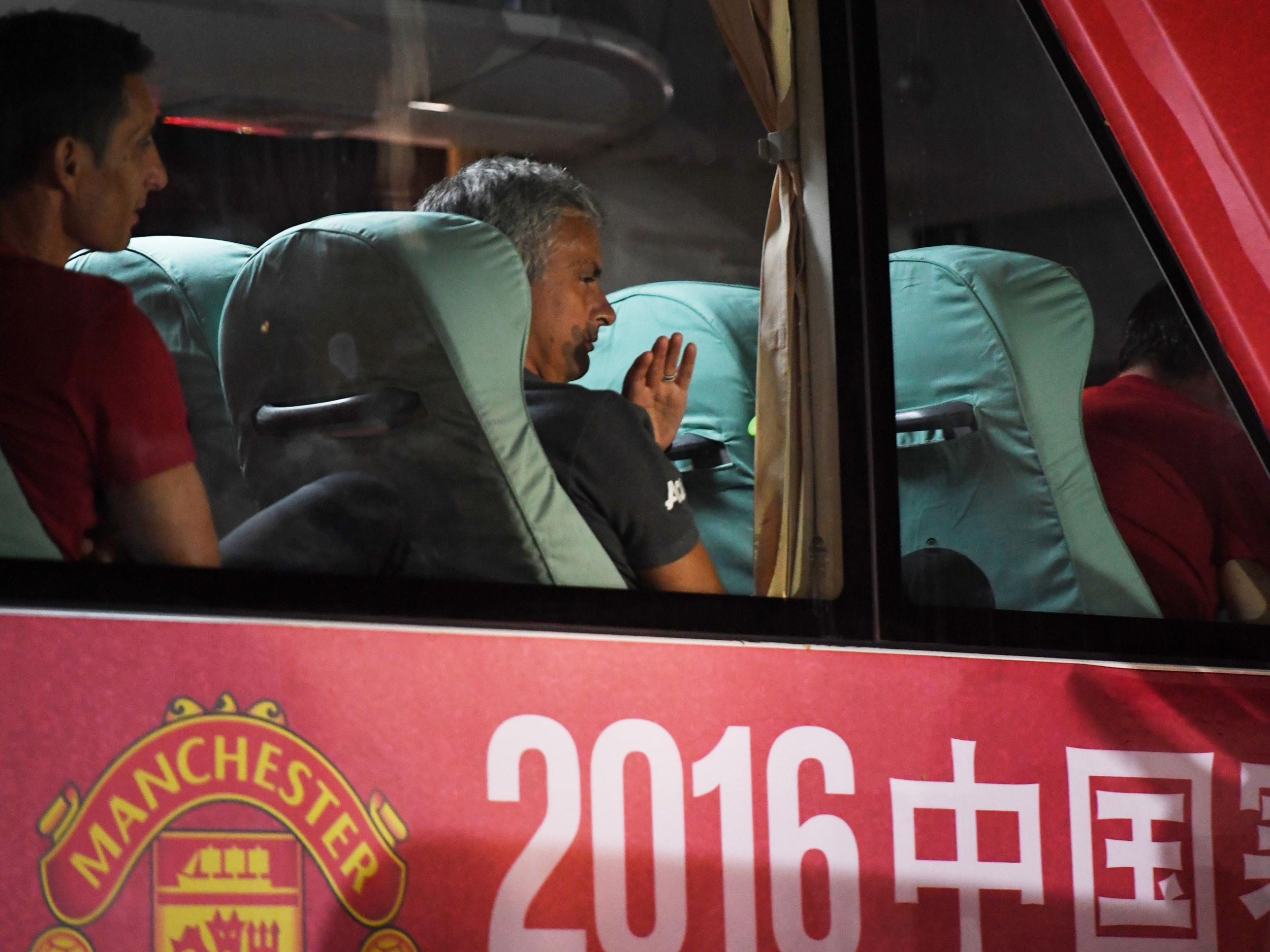 Manchester United manager Jose Mourinho is pictured on the club's trip to Beijing