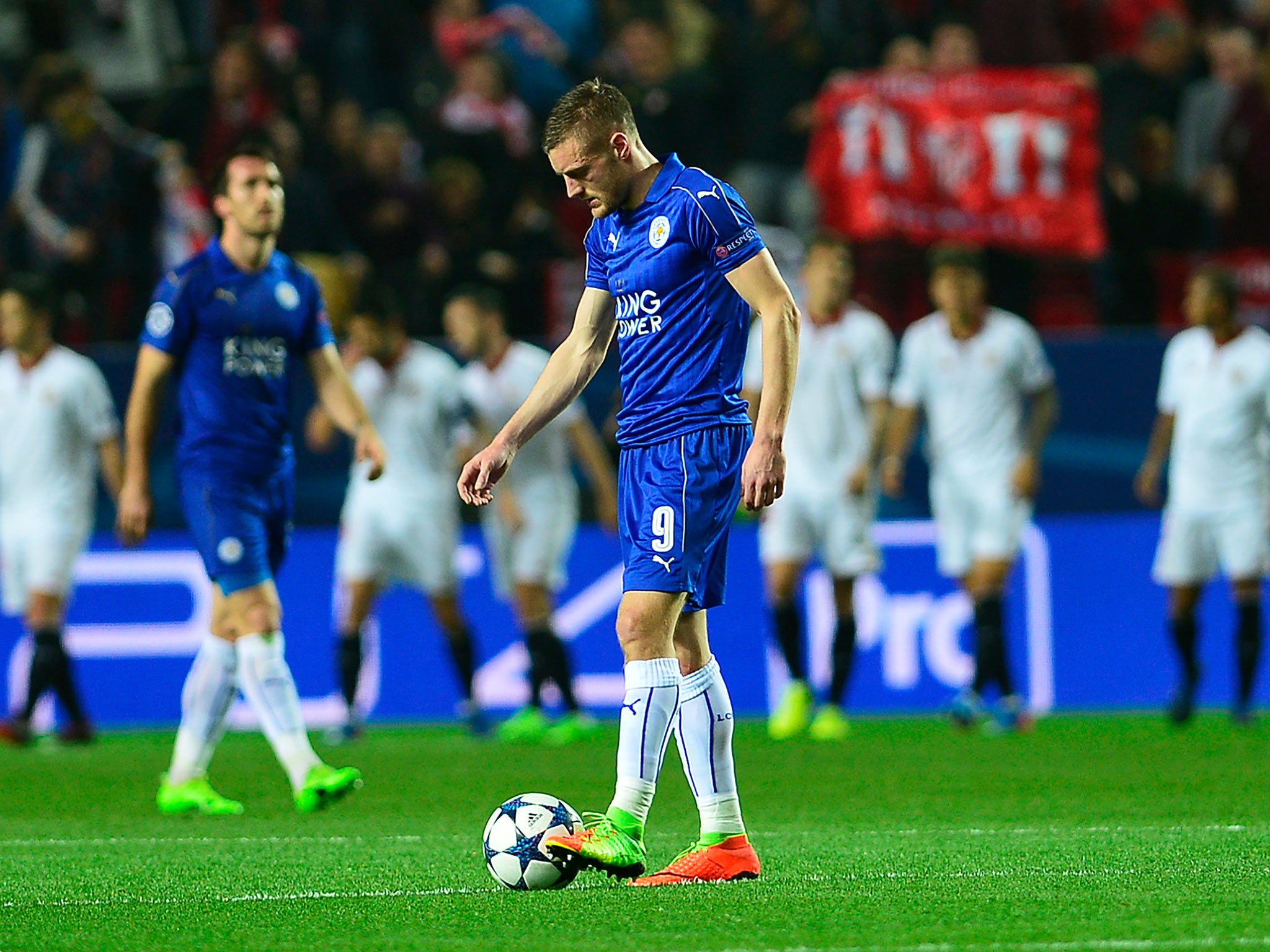 Vardy were beaten 2-1 at Sevilla on Wednesday night