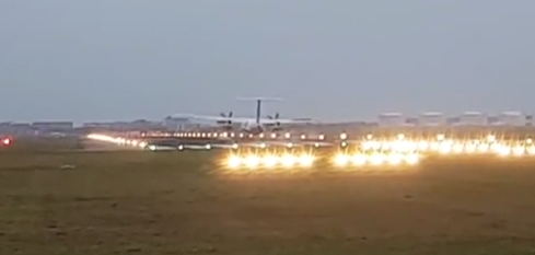 Footage shows the moment the aircraft crashed onto the runway at Amsterdam's Schipol airport