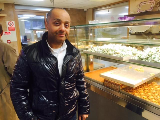 Sam Yanci, a manager at Patchi bakery on the Park Royal industrial estate in London