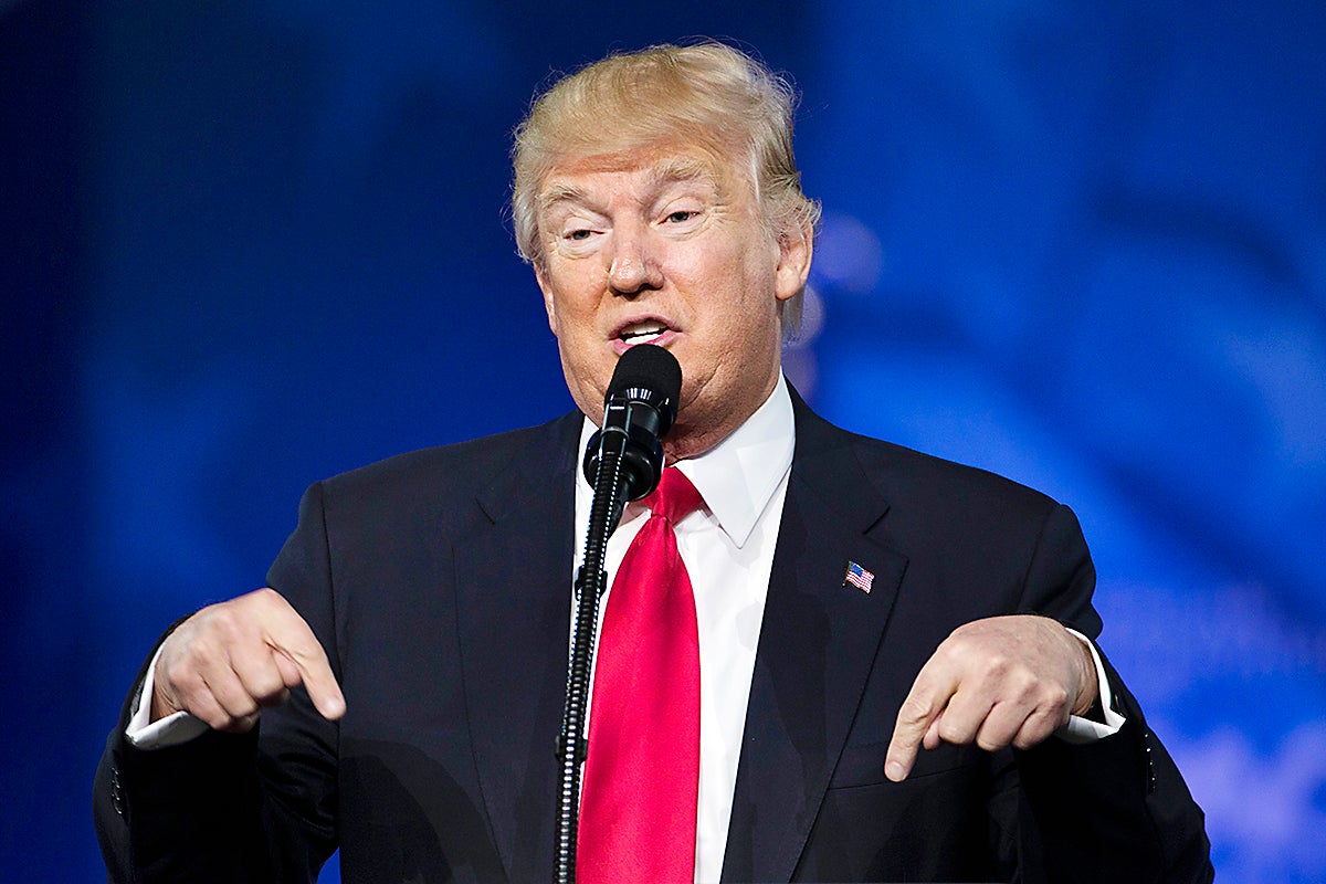 US President Donald J. Trump delivers remarks at the 44th Annual Conservative Political Action Conference