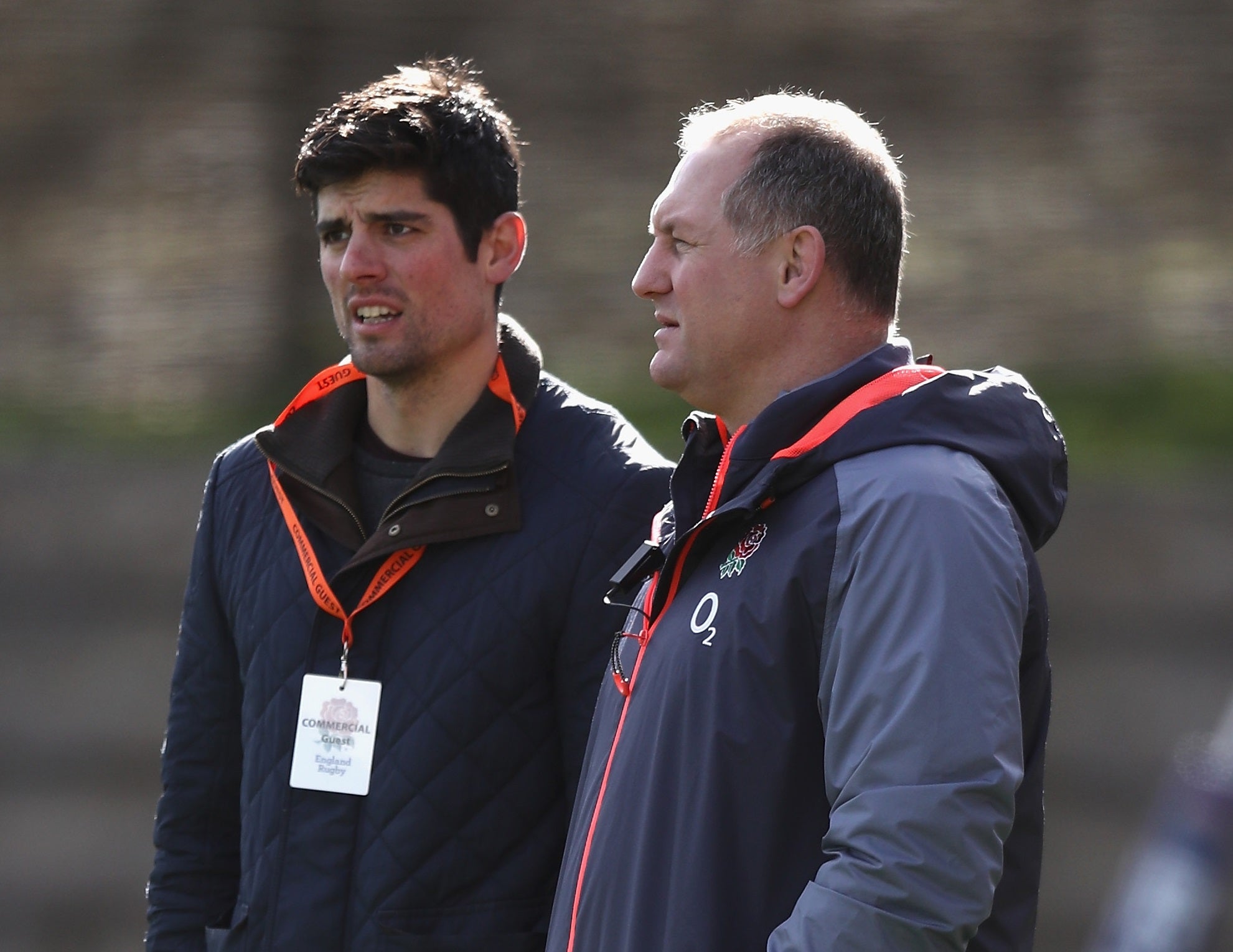 Alastair Cook watched on as England trained on Friday