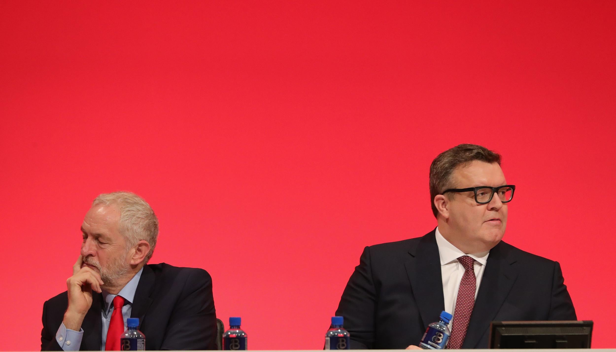 Tom Watson shares a platform with Jeremy Corbyn at Labour conference