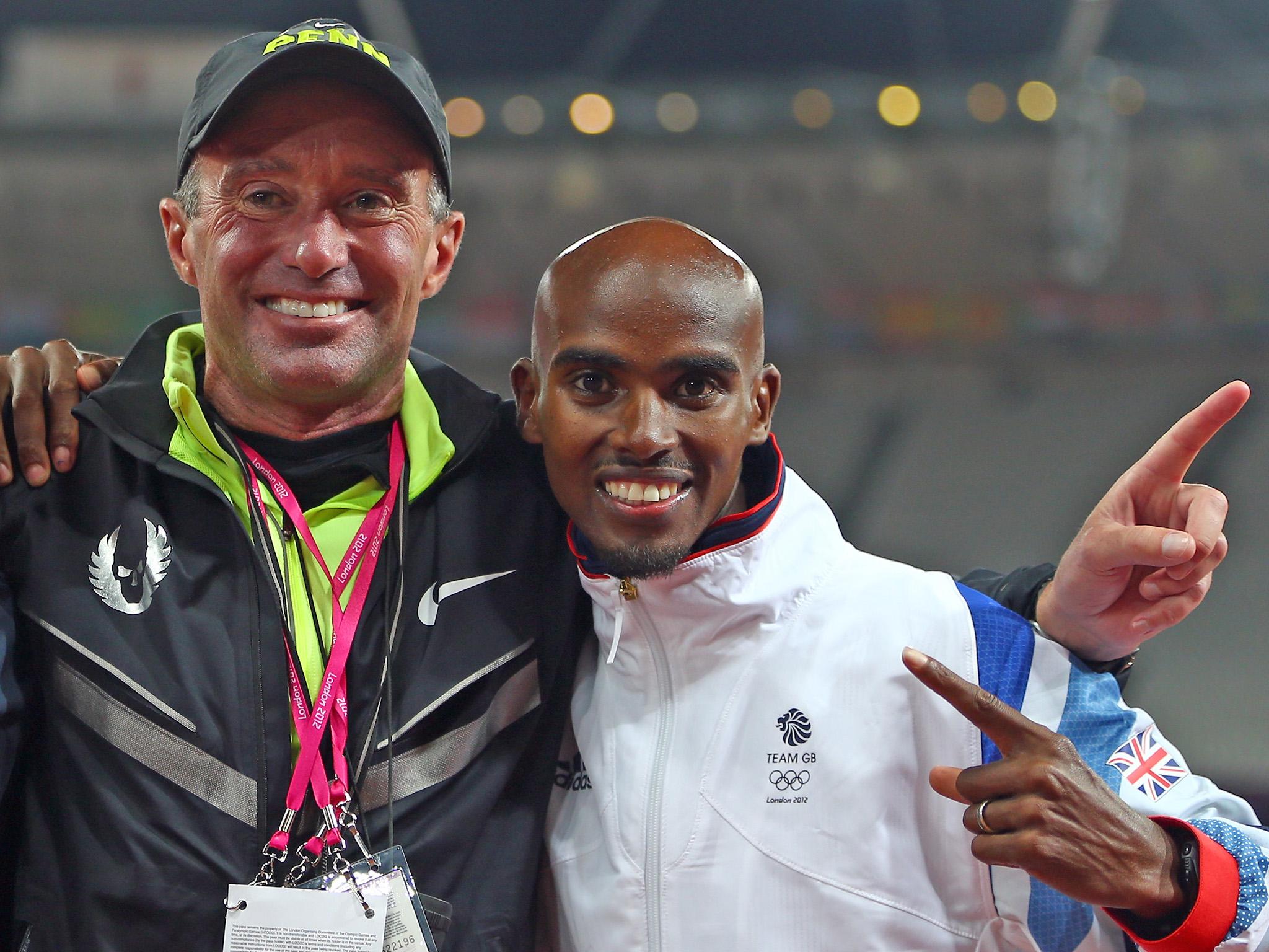 Mo Farah with his coach Alberto Salazar