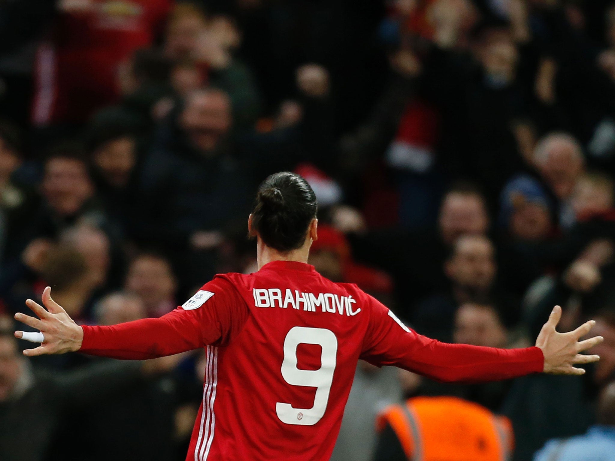 Zlatan Ibrahimovic celebrates his winning goal