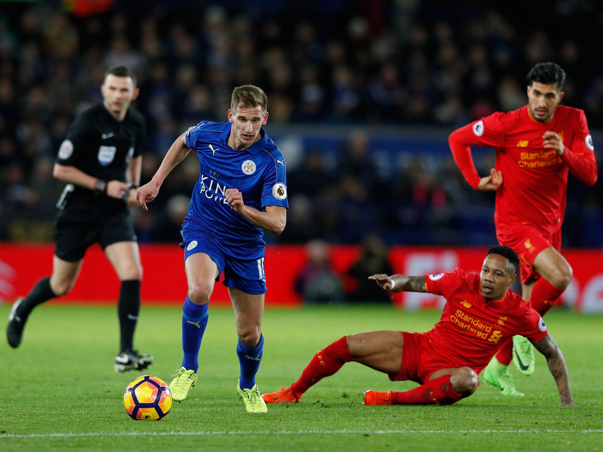 Albrighton gets away from Nathaniel Clyne